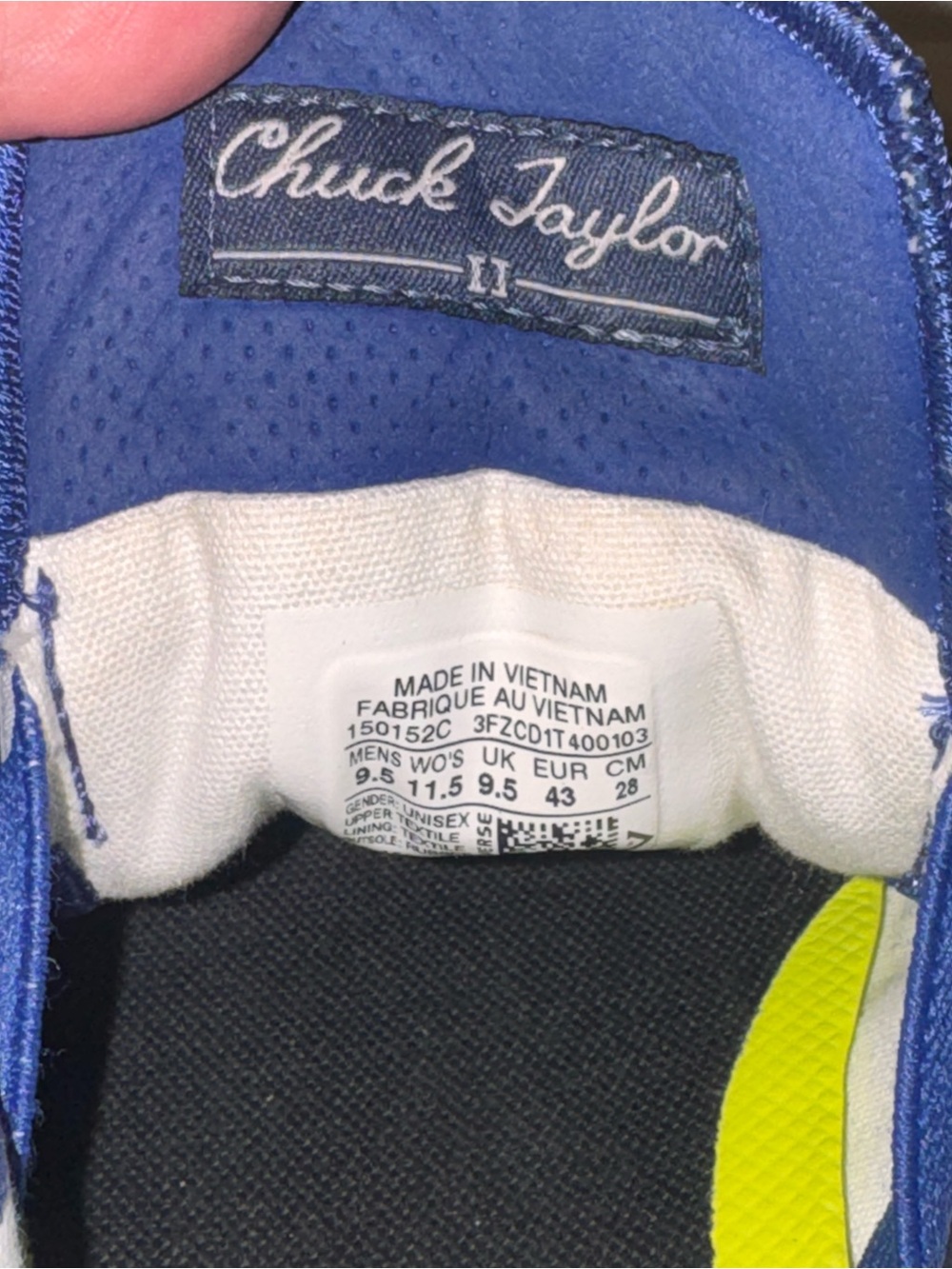 Converse Chuck Taylor 2 Ox Sodalite Blue Nike Lunarlon Low Top Sneakers Size 9.5 - Picture 7 of 8